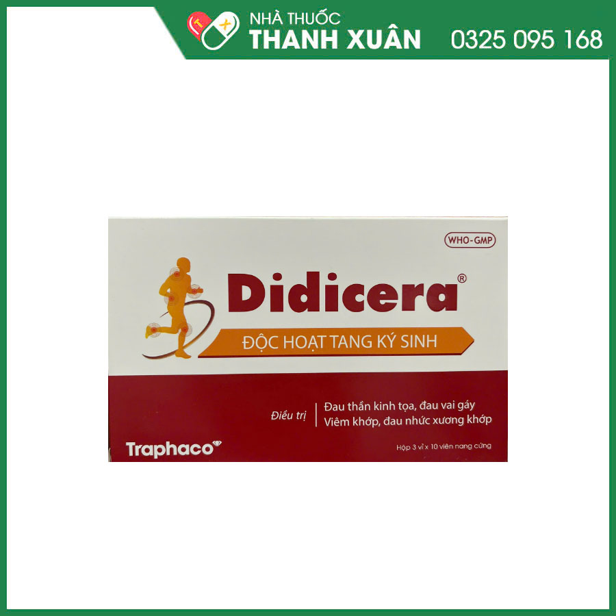 Didicera thuốc điều trị đau thần kinh tọa, đau vai gáy, viêm khớp, đau nhức xương khớp